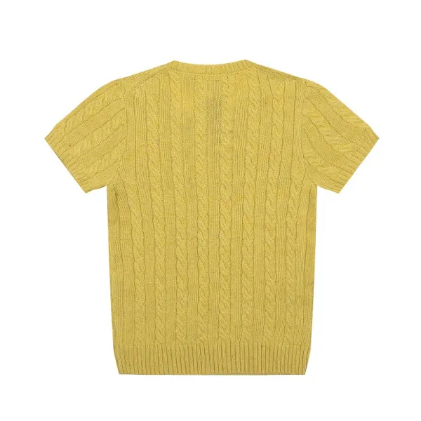 Polo Ralph Lauren Cable Knit Short-Sleeve Sweater Pink - 5
