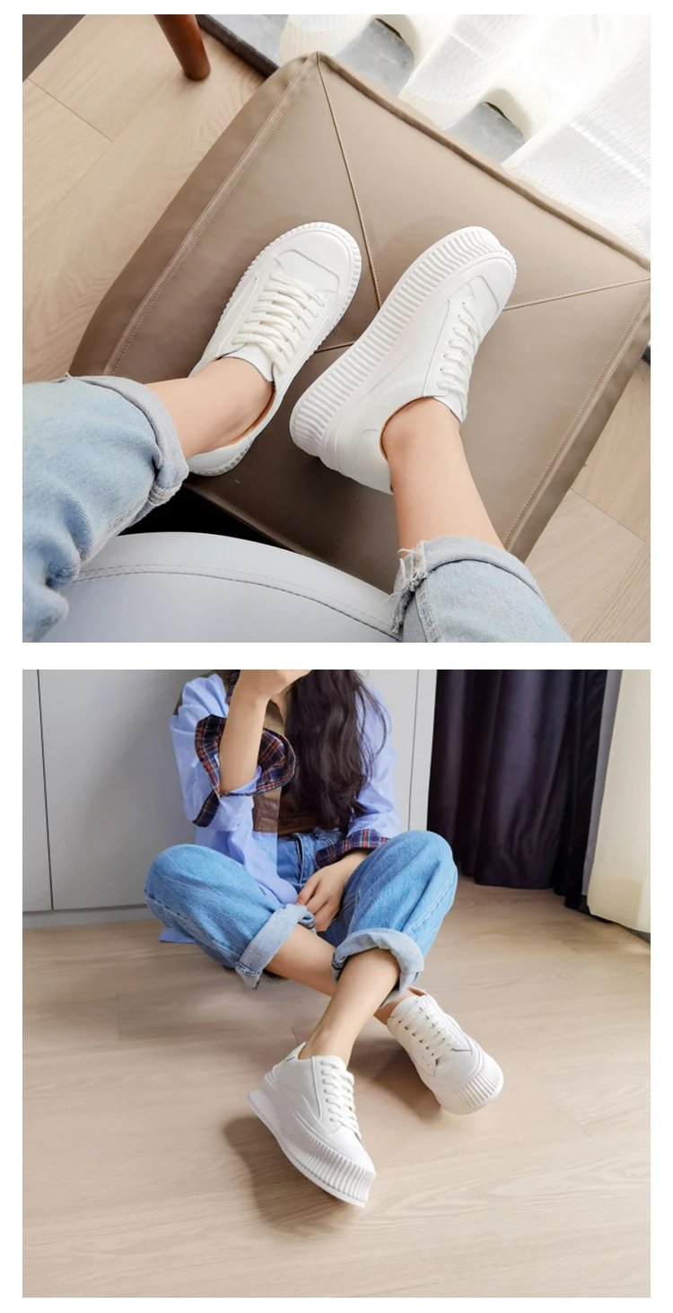 White Chunky Platform Sneakers - 39