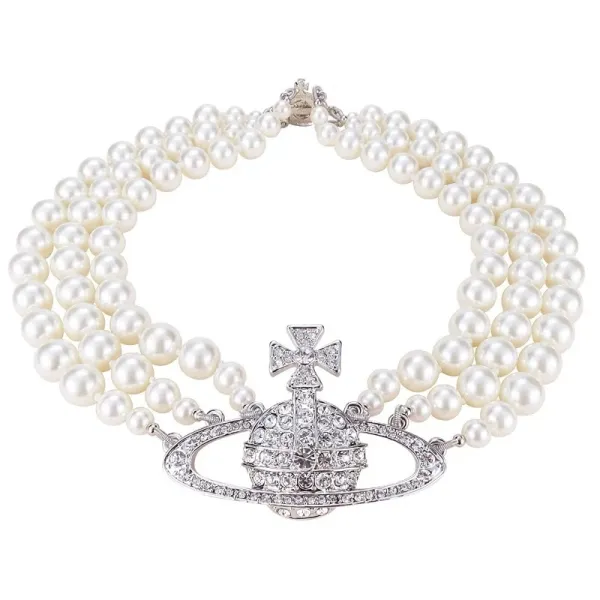 Vivienne Westwood Orb Pearl Necklace Gold - 3