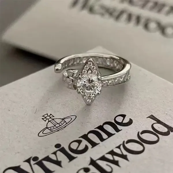 Vivienne Westwood Orb Black Diamond Ring - 6