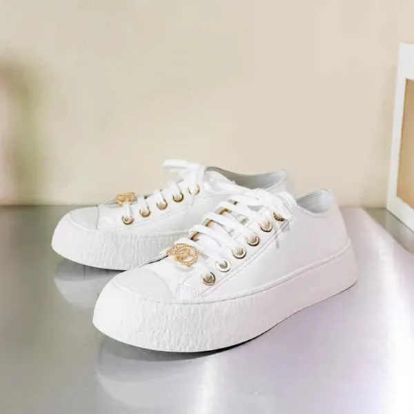 Chanel Tweed CC Logo Platform Sneakers White - 11