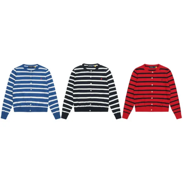 Ralph Lauren Striped Navy and White Cardigan - 26