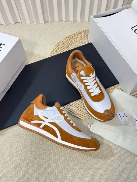 Loewe Puzzle Runner Beige Brown Suede Sneakers - 27