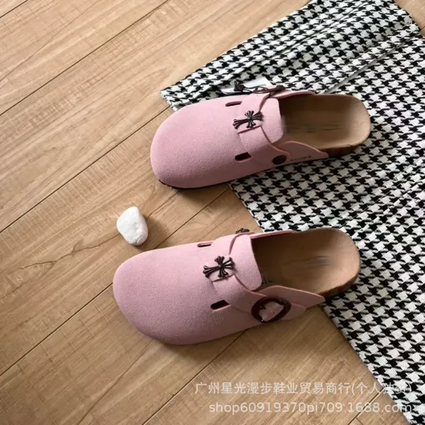 Chrome Hearts x Birkenstock Boston Clog Black Suede Shoes - 6
