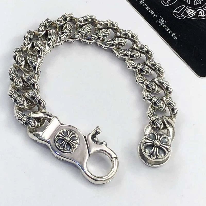 Chrome Hearts Classic Curb Chain Silver Bracelet - 25