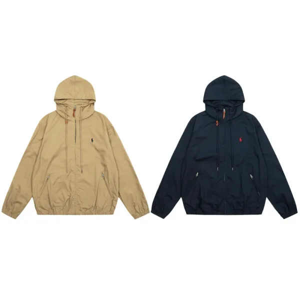 Ralph Lauren Polo Windbreaker Beige Hooded Jacket - 4
