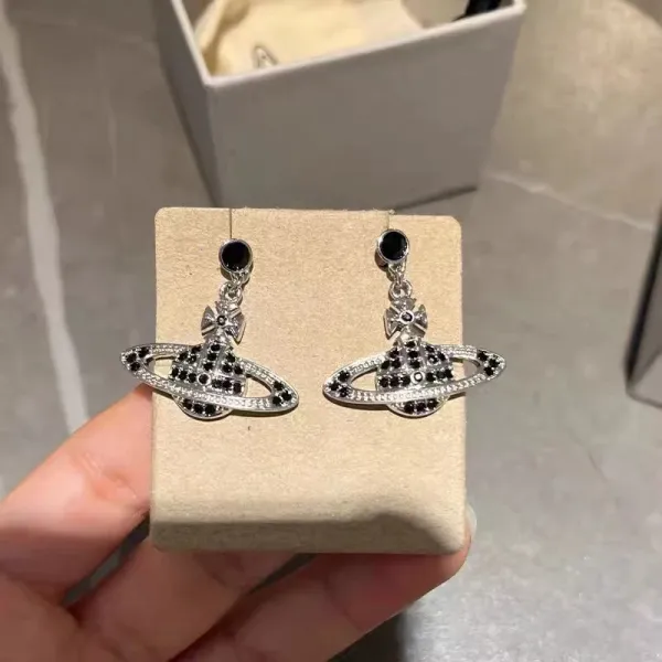 Vivienne Westwood Orb Crystal Silver Earrings - 6