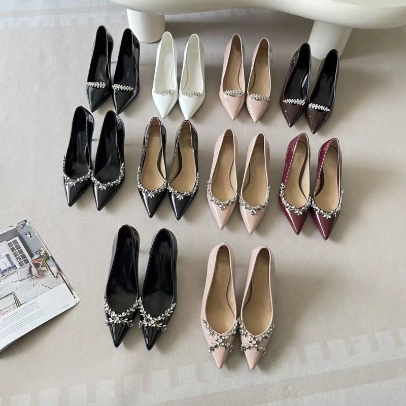 Saint Tears Pearl-Embellished Patent Leather Pointed-Toe Flats Brown - 2