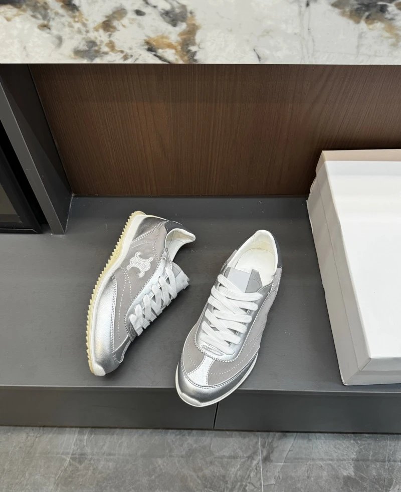 Celine Triomphe Sneakers Beige and White Sneakers - 6