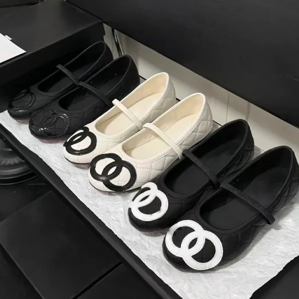 Chanel CC Logo Quilted Mary Jane Flats White - 2