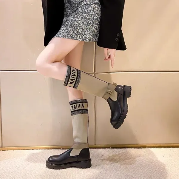 Dior Saddle Knit Boots Black - 13