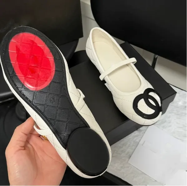 Chanel CC Logo Quilted Mary Jane Flats White - 9
