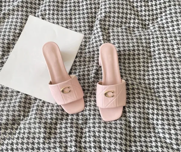 Coach Tabby Slide Pink Leather Mules - 14