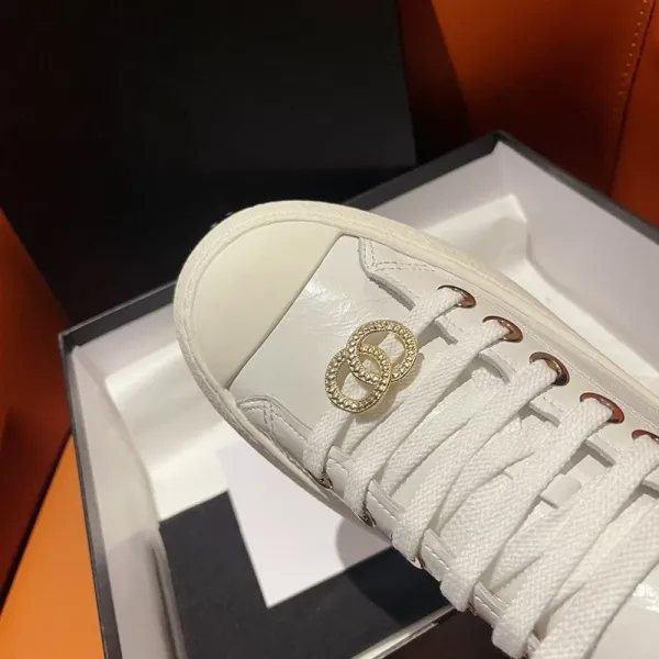 Chanel Tweed CC Logo Platform Sneakers White - 14