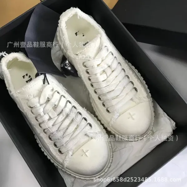 Off-White x Unknown Designer Chunky Platform Sneakers Black/White - 16