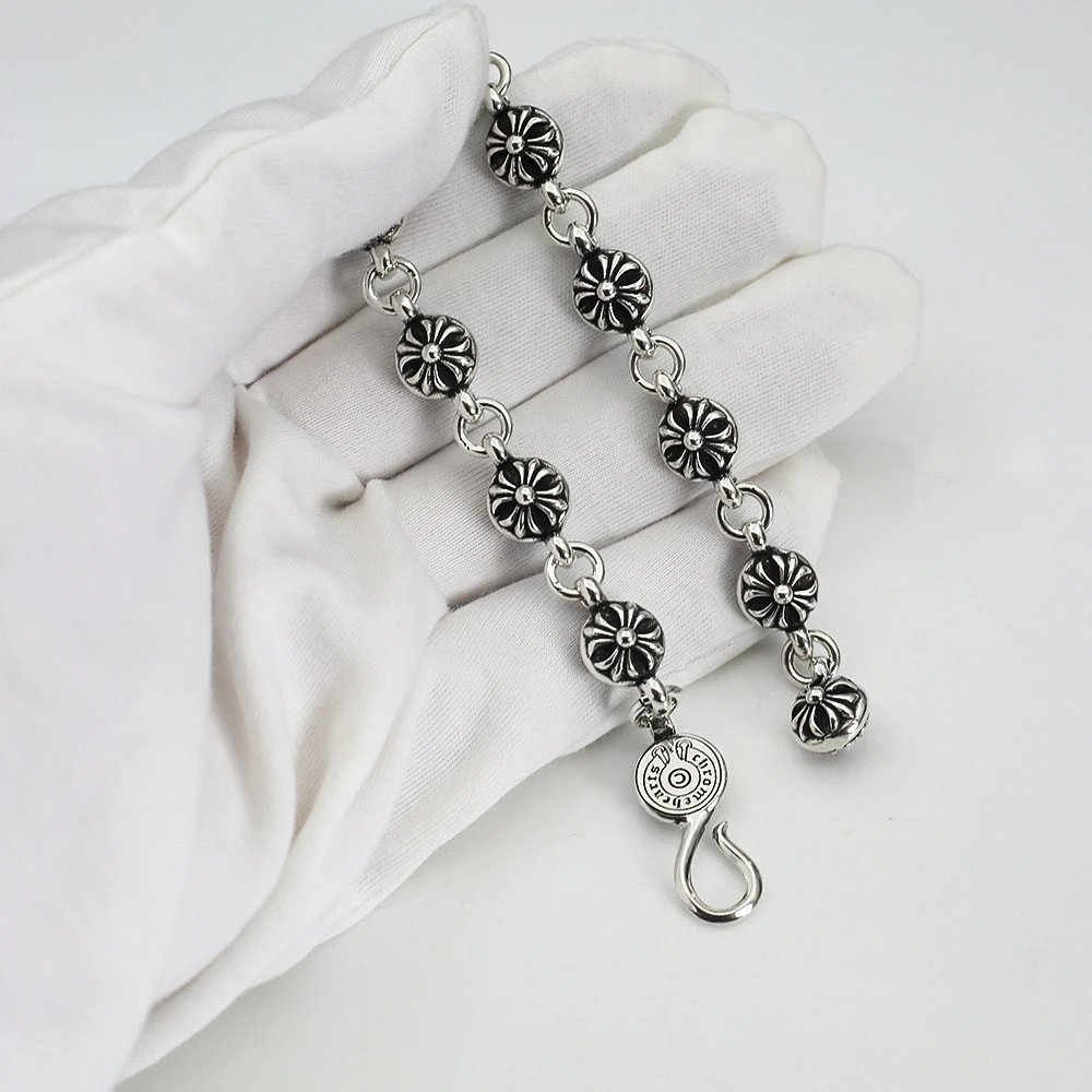 Chrome Hearts Classic Curb Chain Silver Bracelet - 20