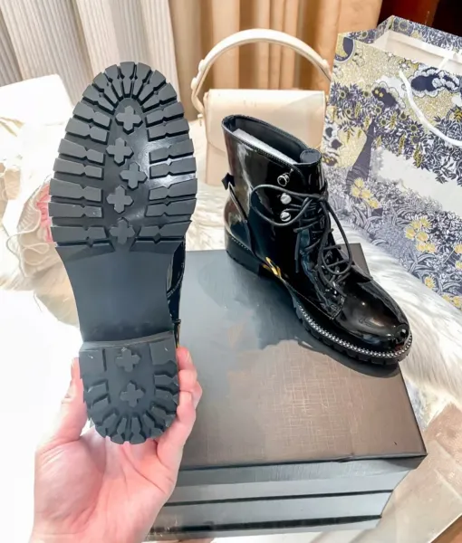 Valentino Garavani Rockstud Lace-Up Combat Boots Black - 10