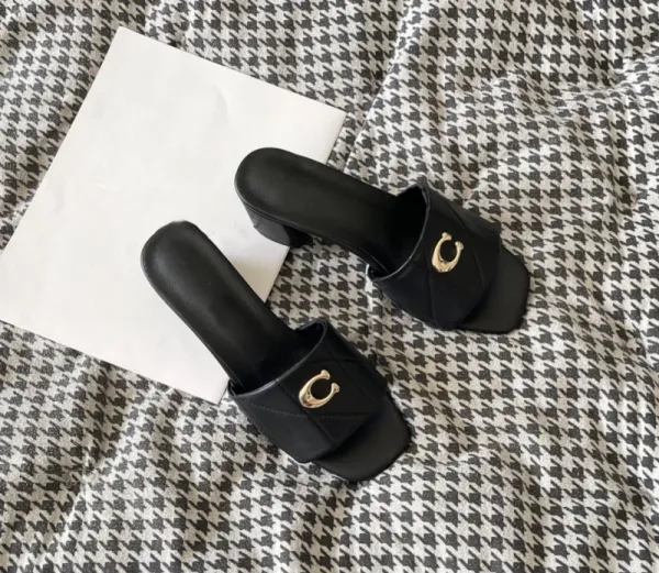 Coach Tabby Slide Pink Leather Mules - 4