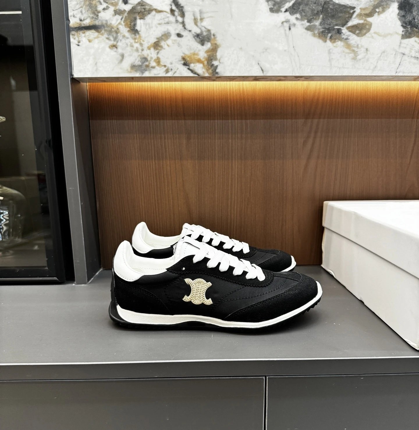Celine Triomphe Sneakers Beige and White Sneakers - 4