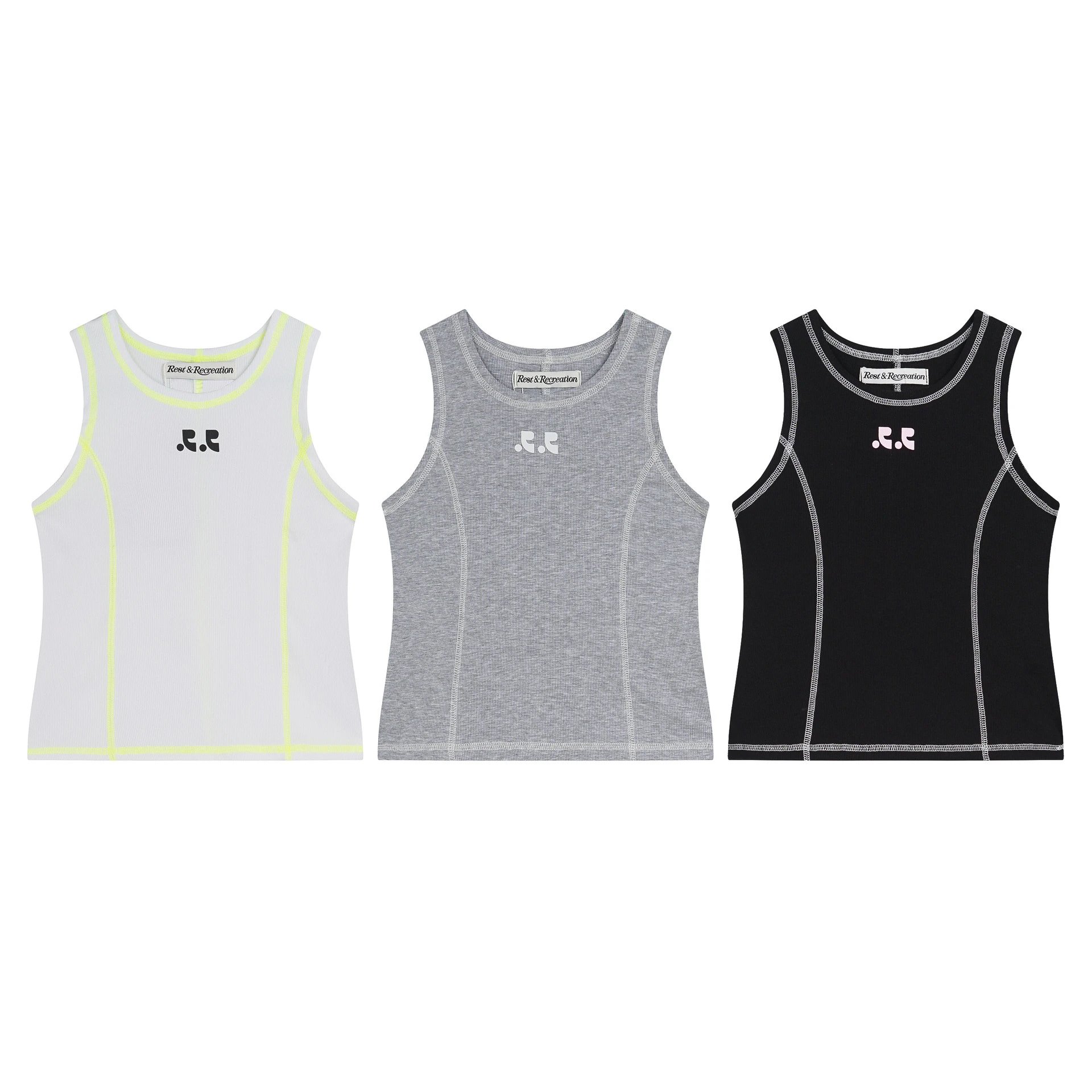 Rest & Recreation Ribbed Crop Tank Top Pink - 33