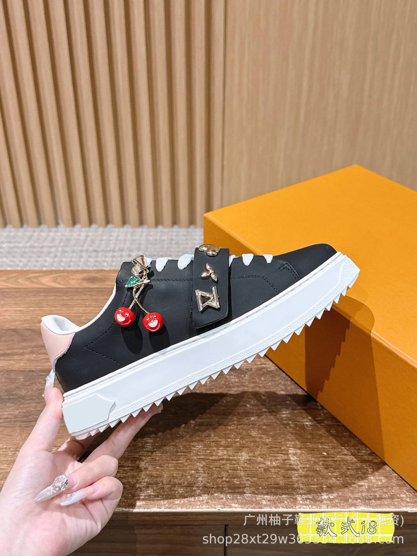 Louis Vuitton LV Archlight Cherry Embellished Black White Chunky Sneakers