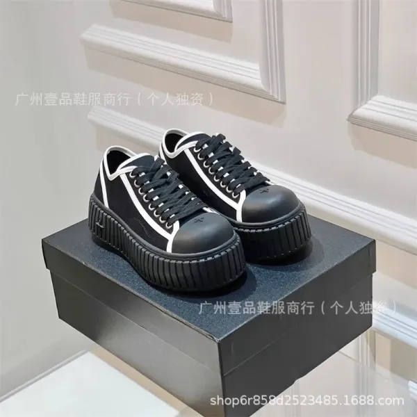 Off-White x Unknown Designer Chunky Platform Sneakers Black/White - 5