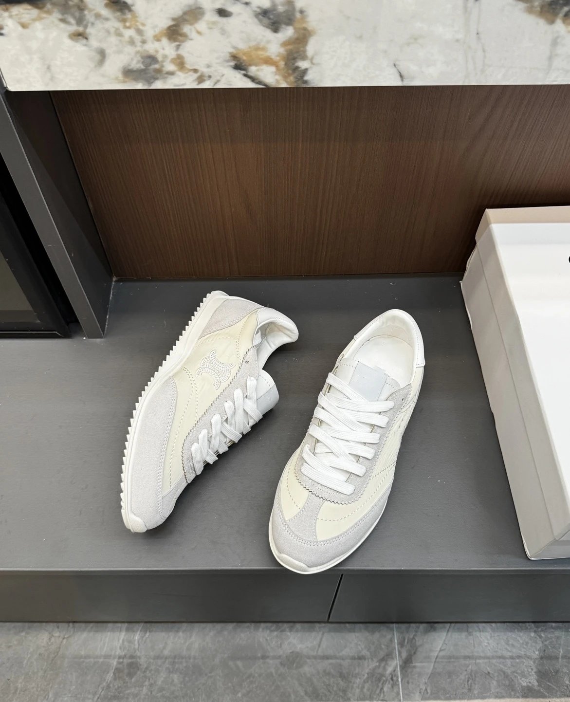 Celine Triomphe Sneakers Beige and White Sneakers - 11
