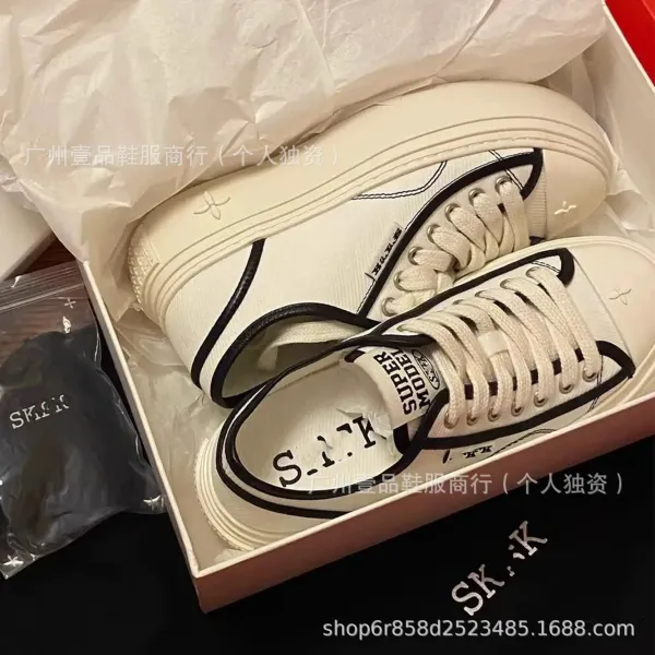 Off-White x Unknown Designer Chunky Platform Sneakers Black/White - 47
