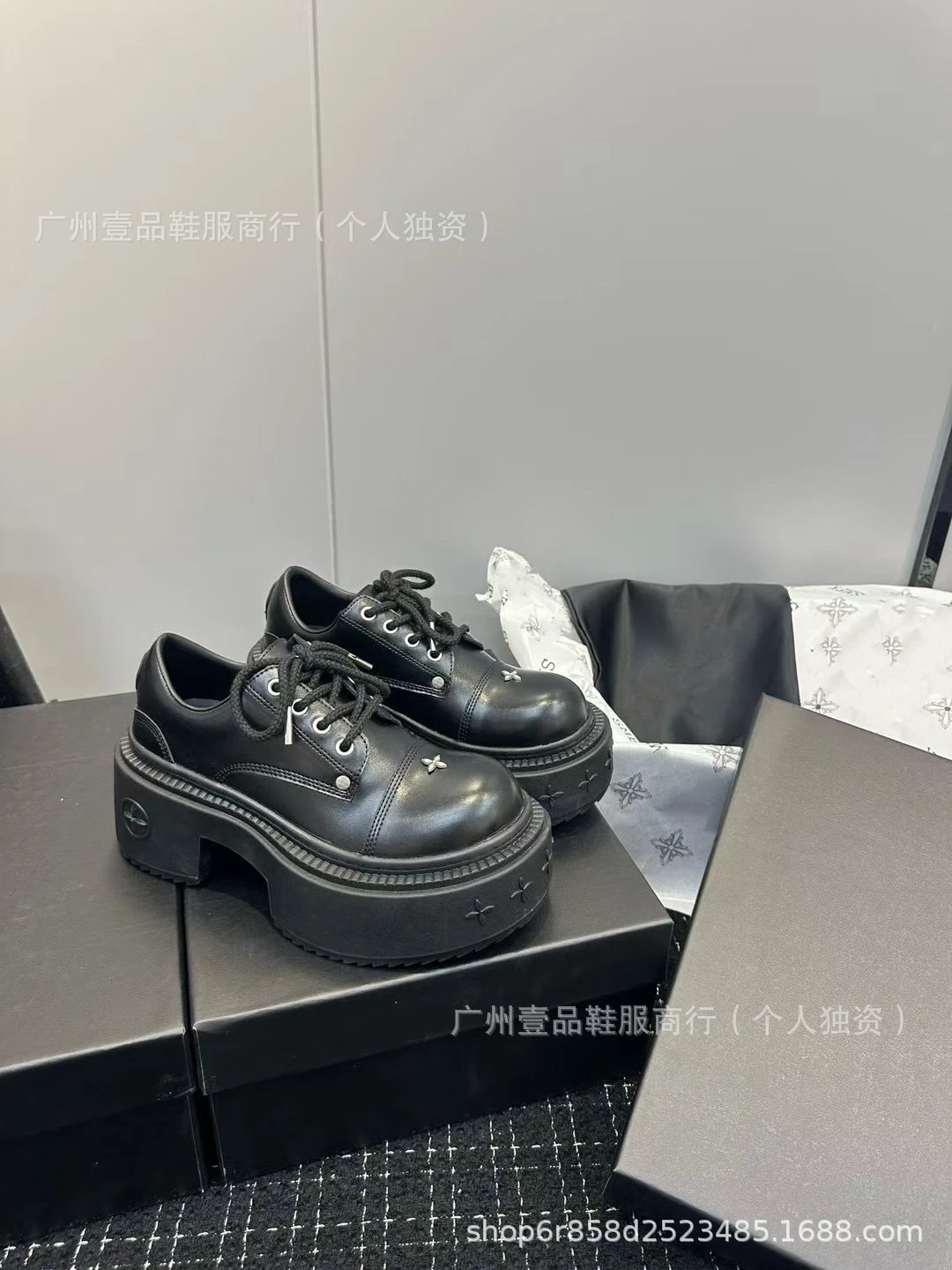 Saint Tears Chunky Platform Oxford Sneakers Black - 19
