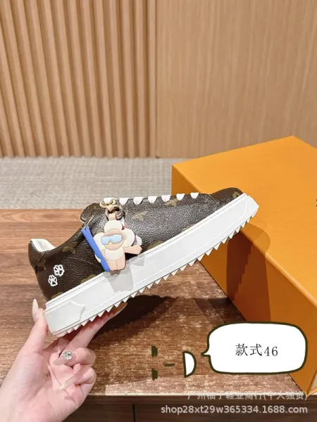 Off-White x Louis Vuitton Inspired Butterfly Print Chunky Sneakers Black/White - 46