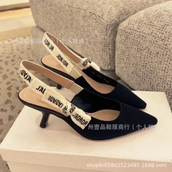 Dior J'Adior Slingback Heels Blue and White Floral Print - 24