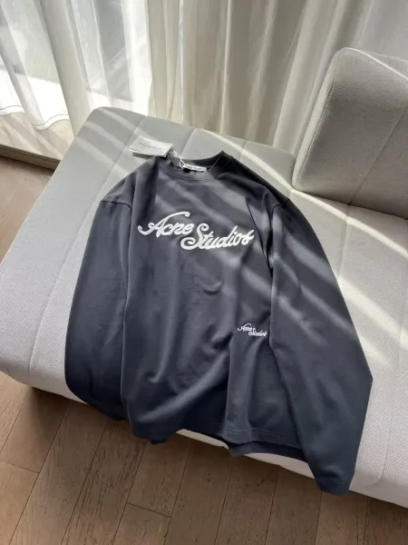 Acne Studios Script Logo Oversized T-Shirt Gray - 5