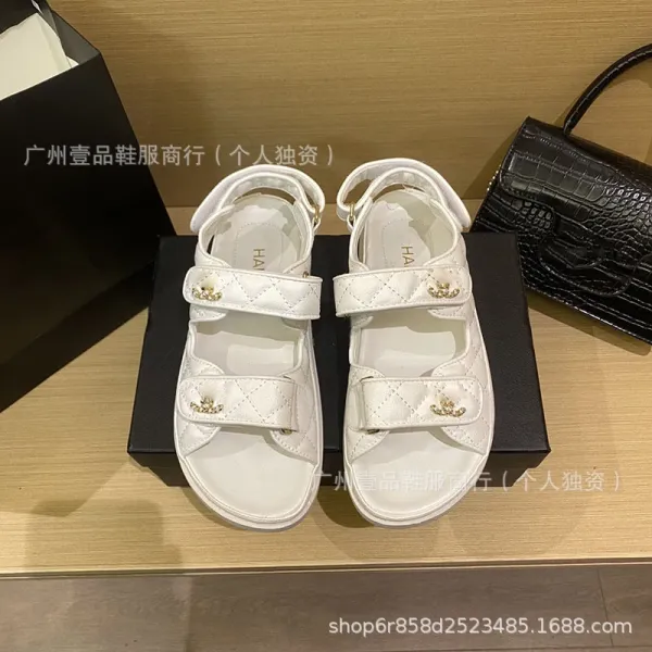 Chanel CC Logo Double Strap Platform Sandals Black - 5