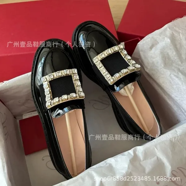 Rochas Paris Crystal-Embellished Patent Leather Loafers Black - 12