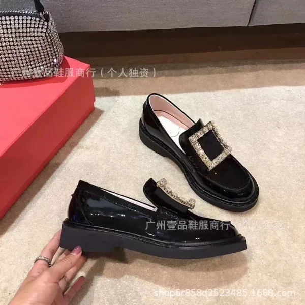 Rochas Paris Crystal-Embellished Patent Leather Loafers Black - 17