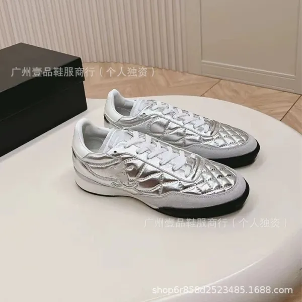 Chanel Tennis Classic Quilted White Pink Sneakers - 16