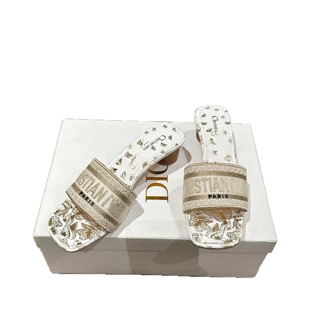 Dior Sandals Logo-strap open-toe heeled slides image 5