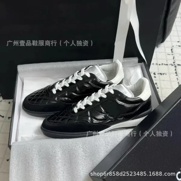 Chanel Tennis Classic Quilted White Pink Sneakers - 26