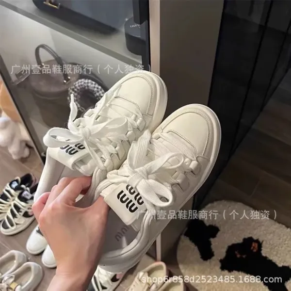 Miu Miu Archlight White Leather Sneakers - 5
