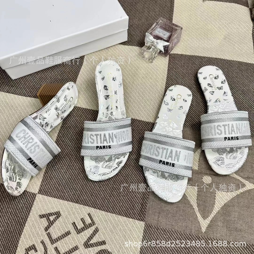 Dior Sandals Logo-strap open-toe heeled slides image 4