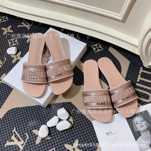 Dior Sandals Logo-strap open-toe heeled slides product detail image 16