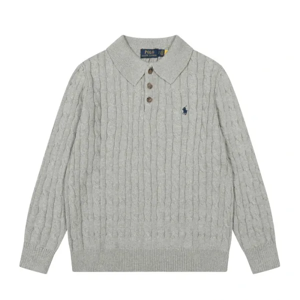Ralph Lauren Cable Knit Polo Sweater Cream - 12