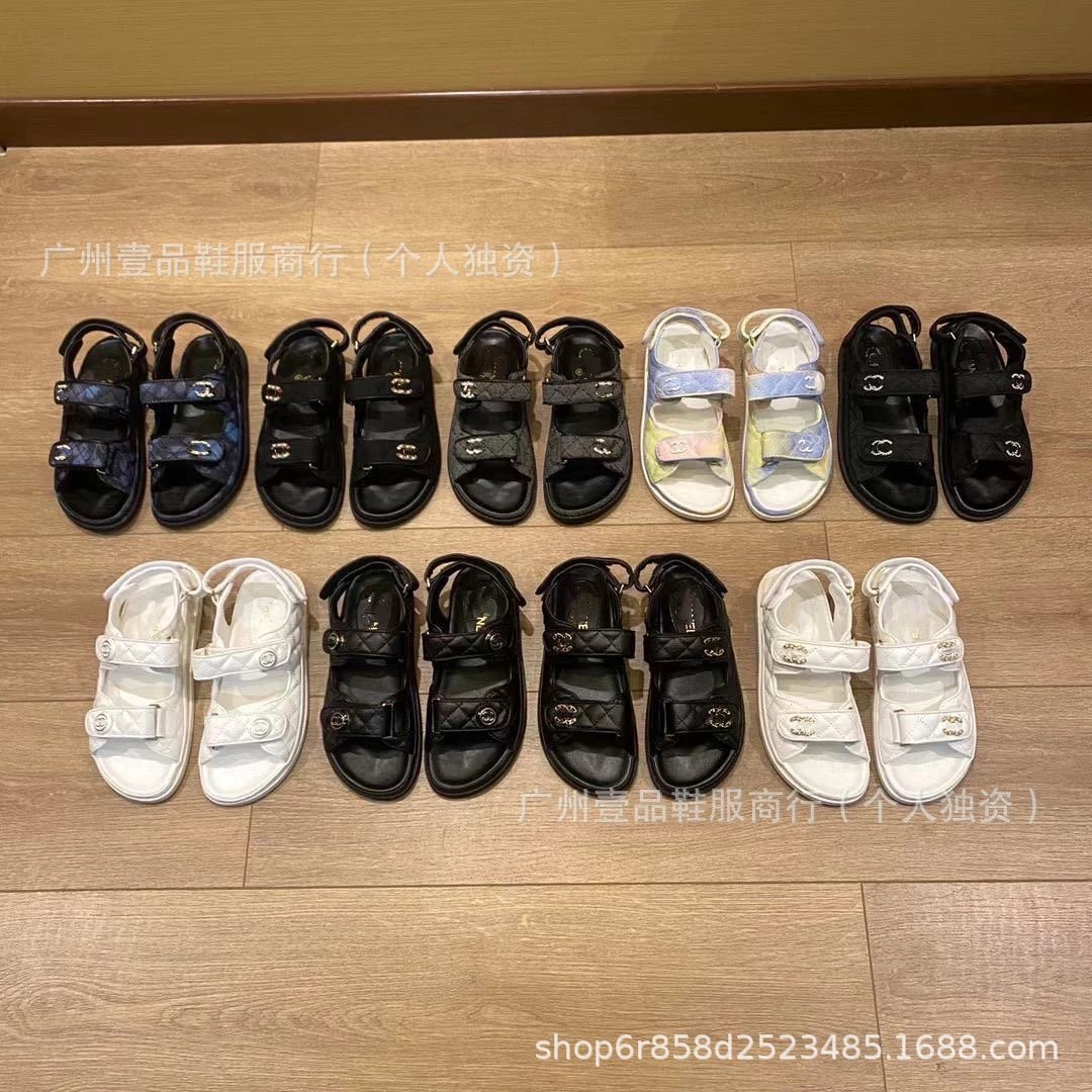 Chanel CC Logo Double Strap Platform Sandals Black - 2