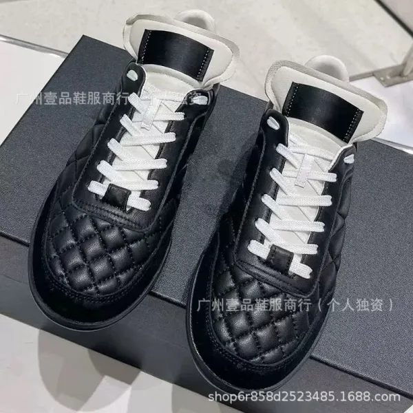 Chanel Tennis Classic Quilted White Pink Sneakers - 28