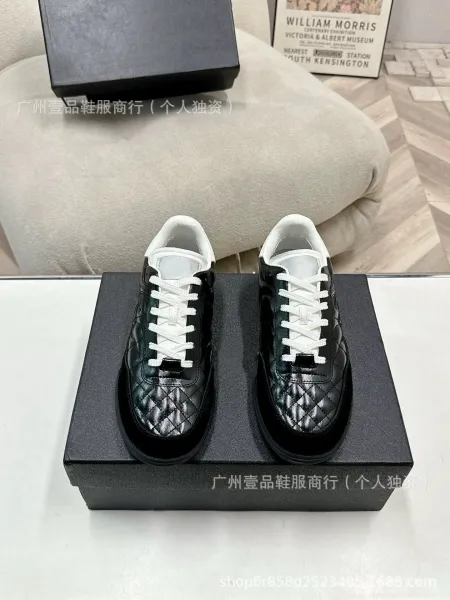 Chanel Tennis Classic Quilted White Pink Sneakers - 33