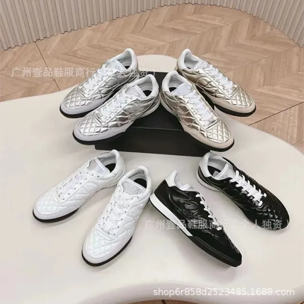 Chanel Tennis Classic Quilted White Pink Sneakers - 12