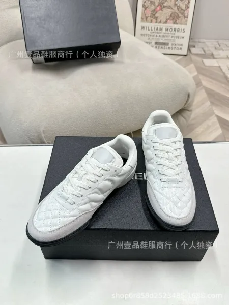 Chanel Tennis Classic Quilted White Pink Sneakers - 40