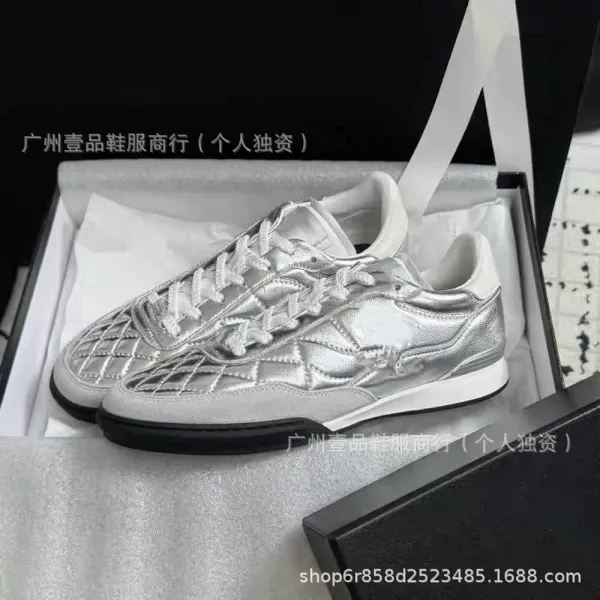 Chanel Tennis Classic Quilted White Pink Sneakers - 17