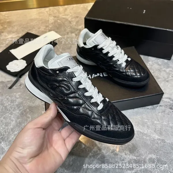 Chanel Tennis Classic Quilted White Pink Sneakers - 36