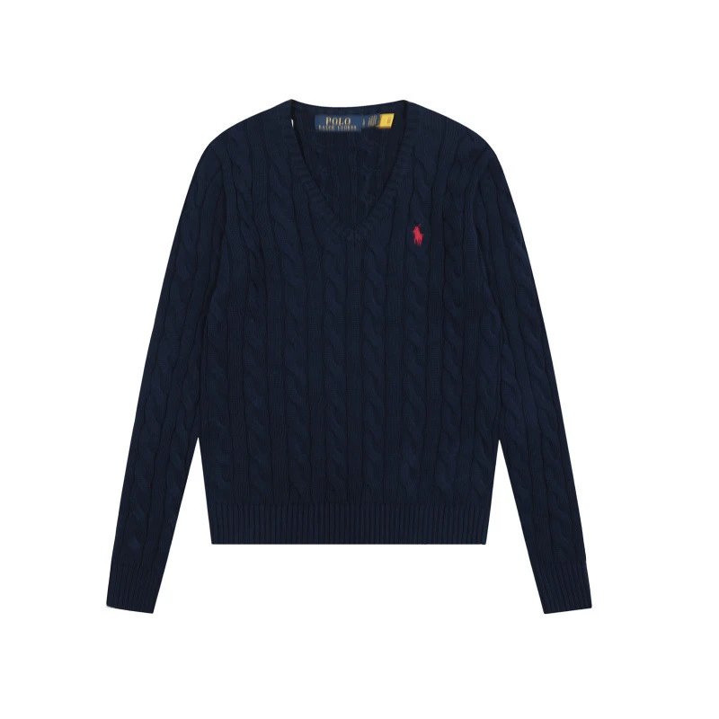 Polo Ralph Lauren Cable Knit V-Neck Sweater Light Blue - 16
